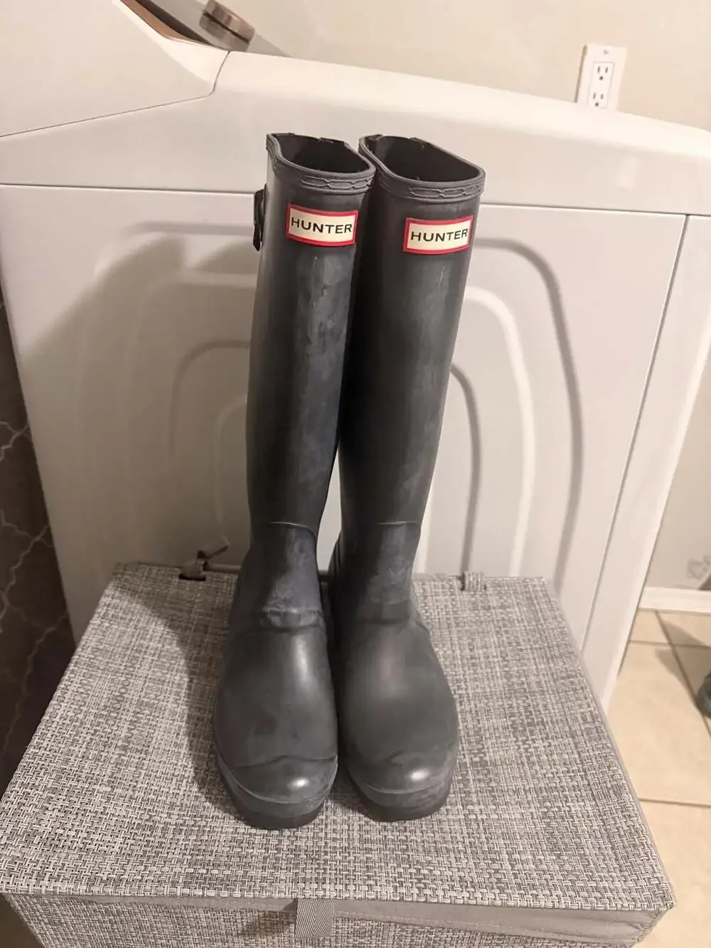 Hunter Original Tall Matte Rain Boots Dark Slate Gray Size US 9